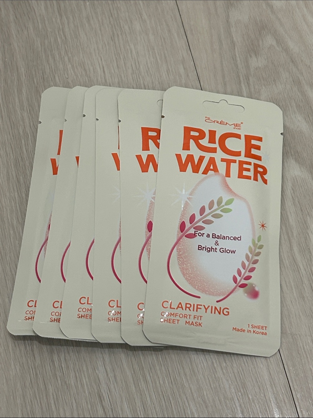 The Crème Shop (NWT) Rice Water Clarifying Sheet Mask – Set of 24